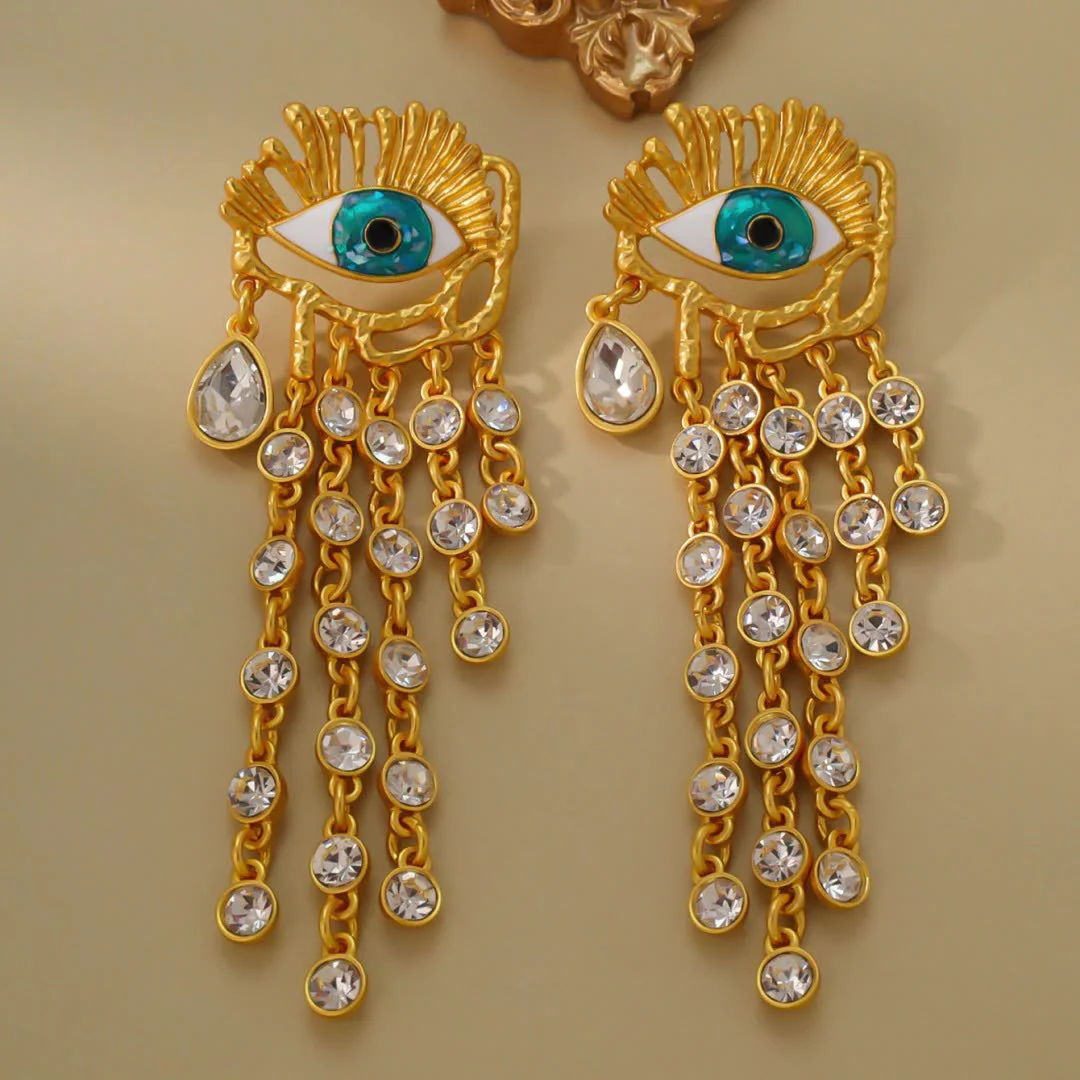 Rosalia Evil Eye Drop Earrings