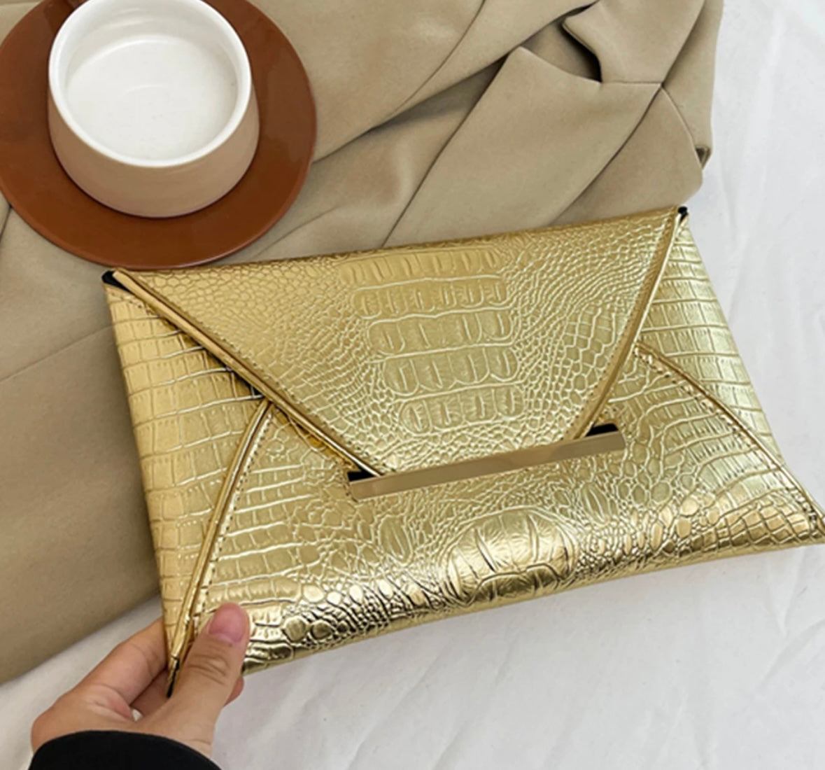 Golden Clutch Bag