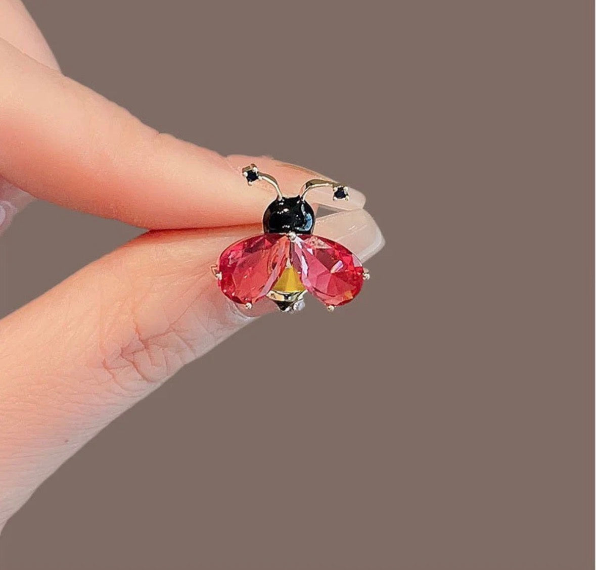 Red Little Bee Brooch
