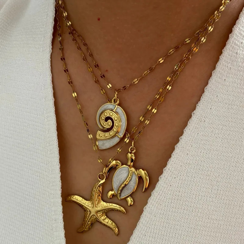White Shell Pendant Necklace
