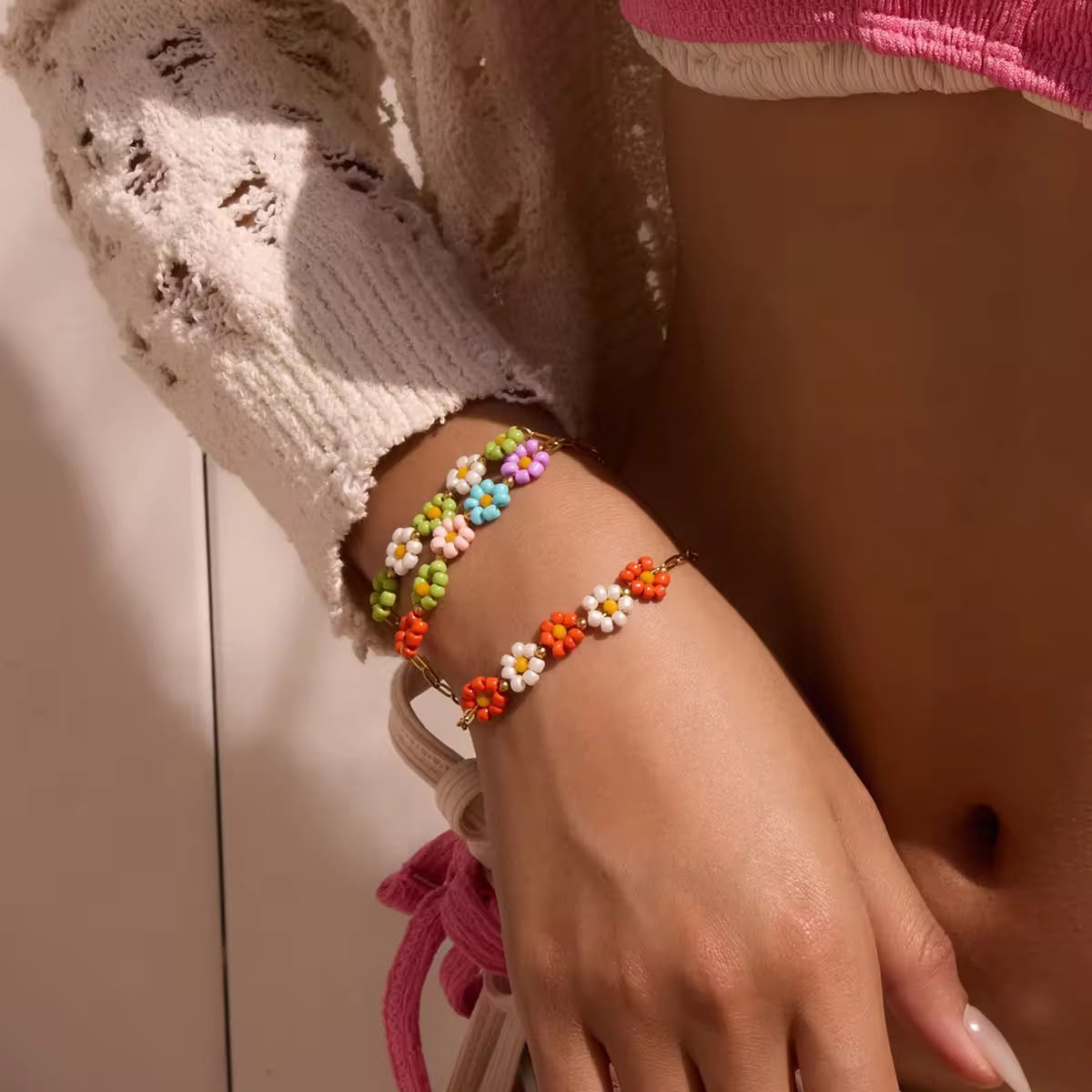 Beaded Flower Bracelet(Single)