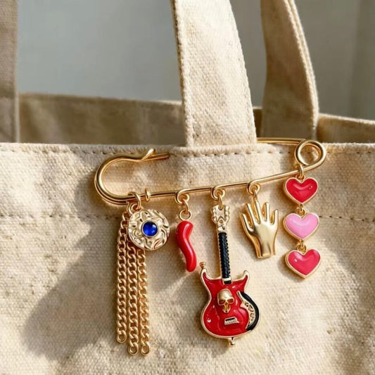 Red Guitar Brooch