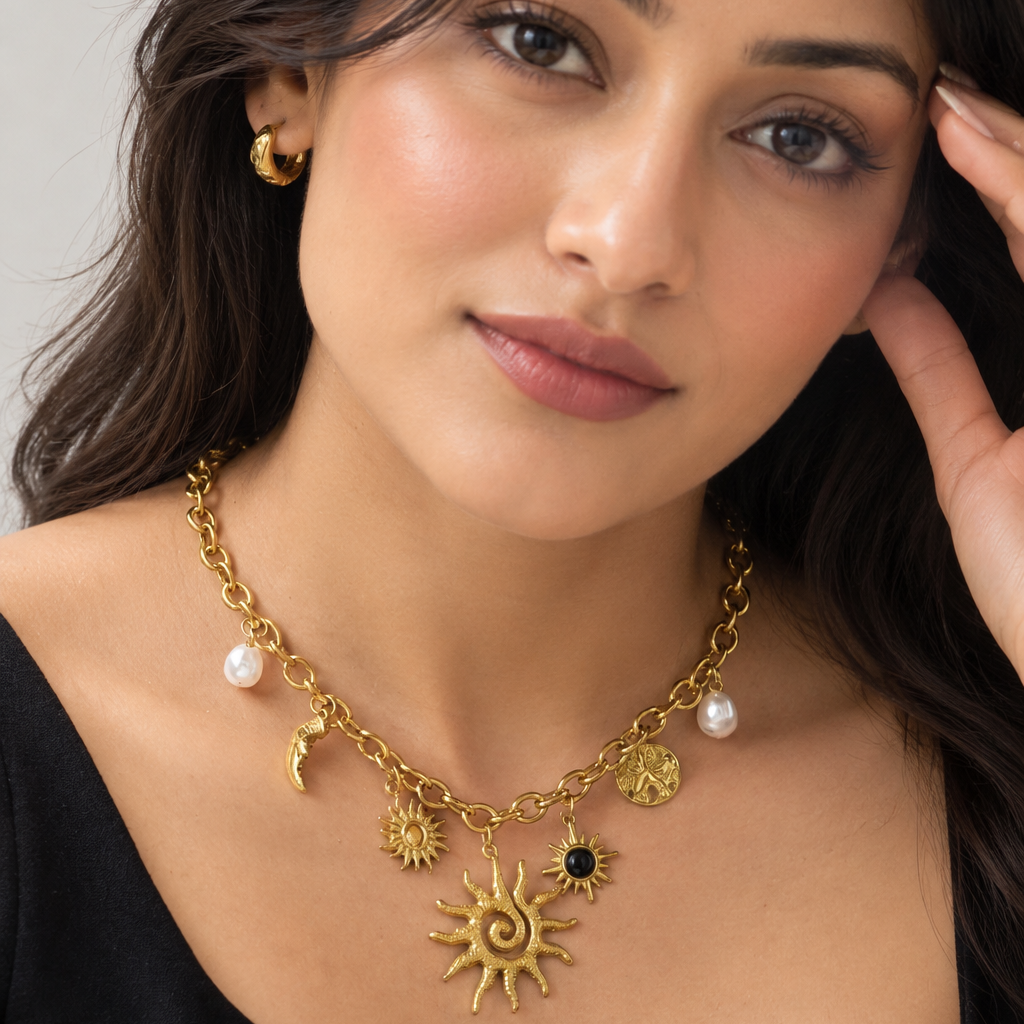 Sun Stroke Charm Necklace
