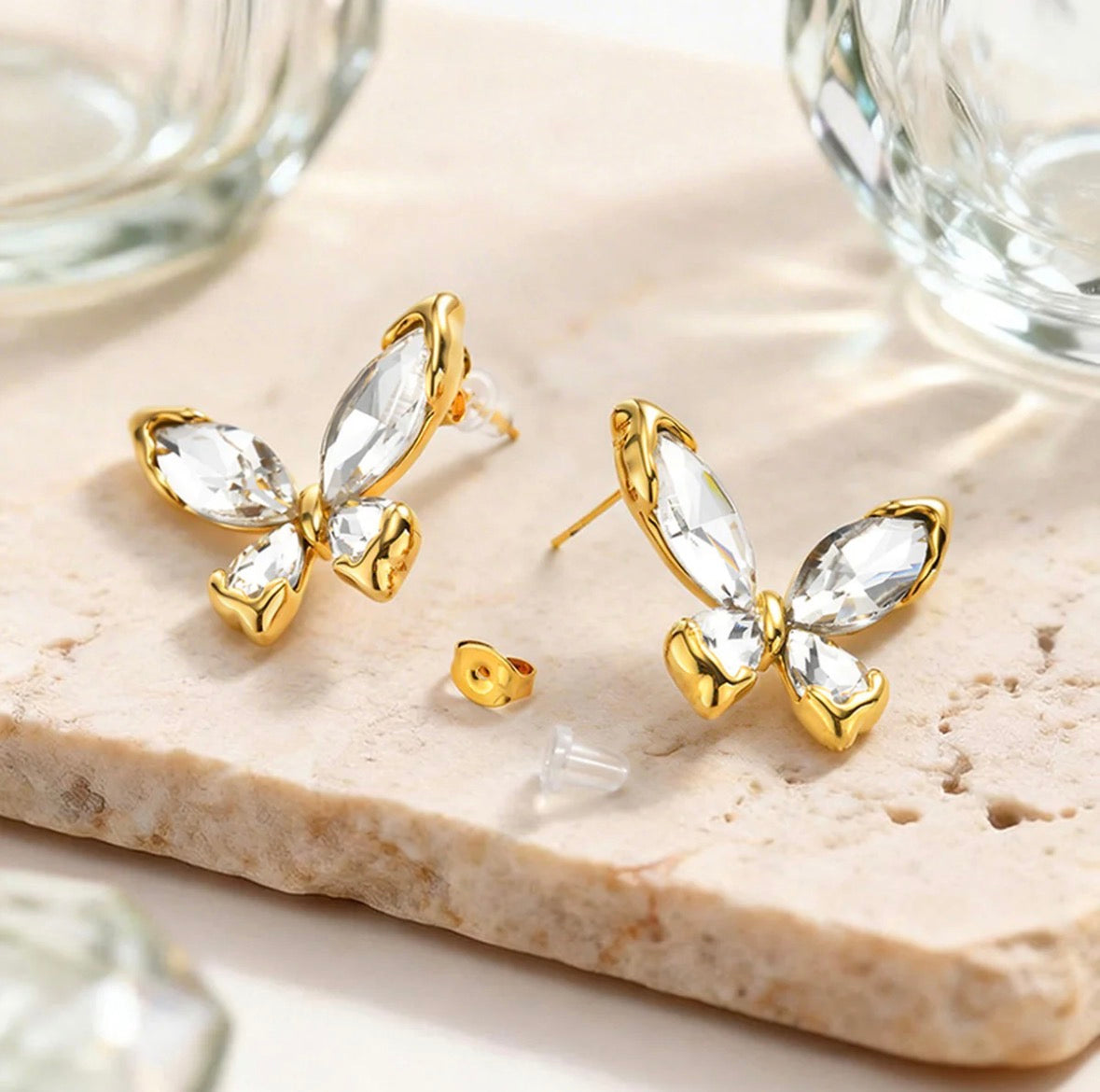 Crystal Butterfly Stud