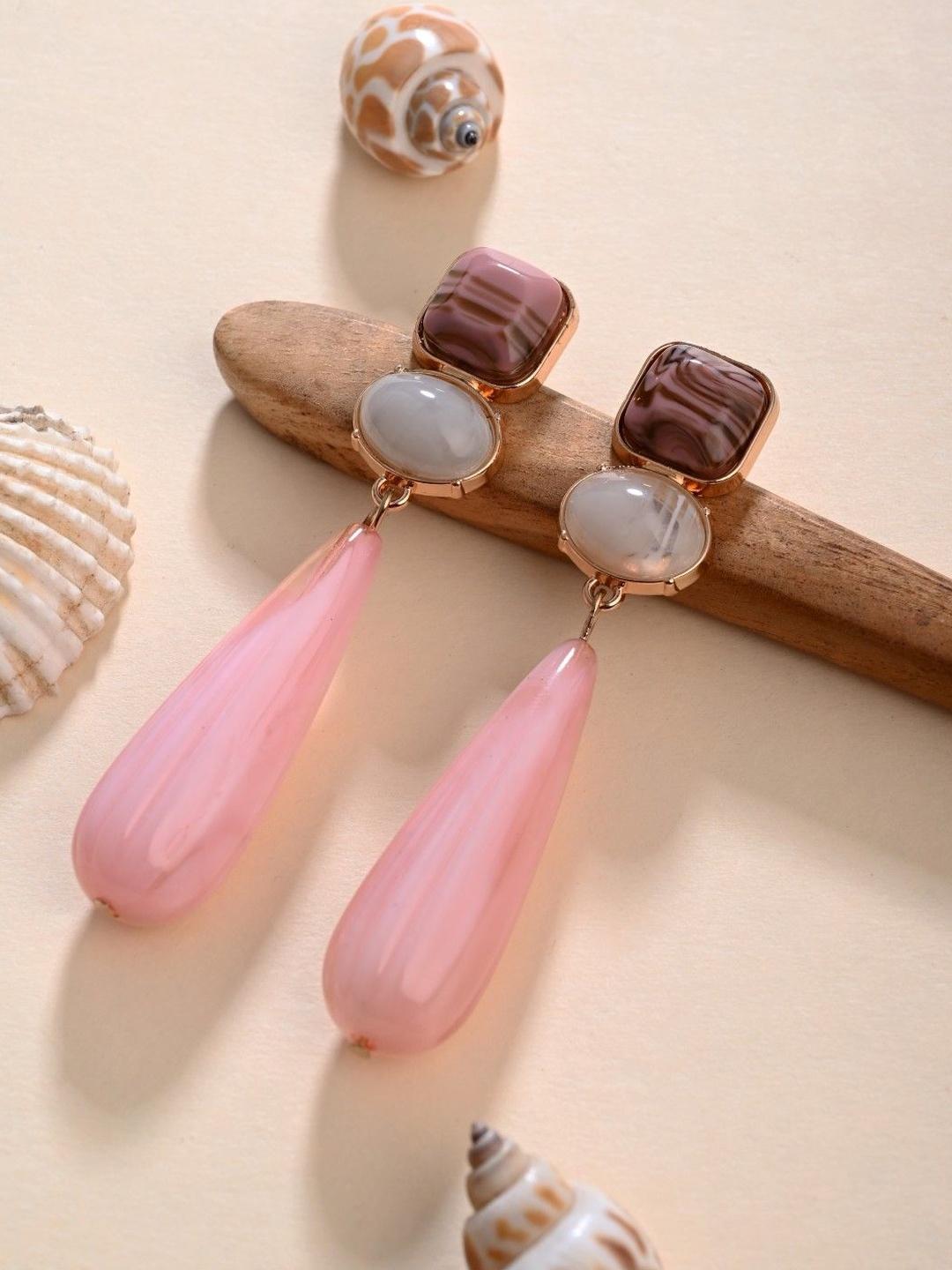 Raysa Pink Pearl Drop Earrings
