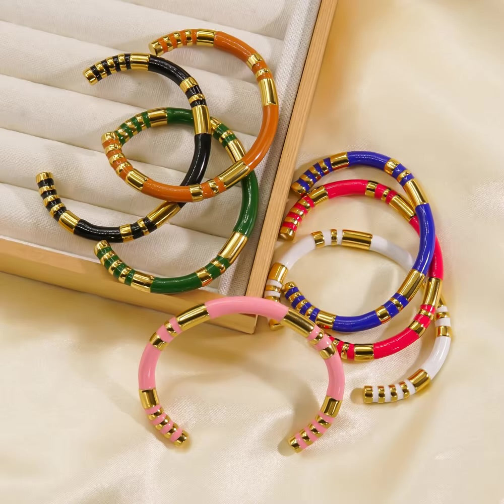 C Cuff Enamel Bracelet