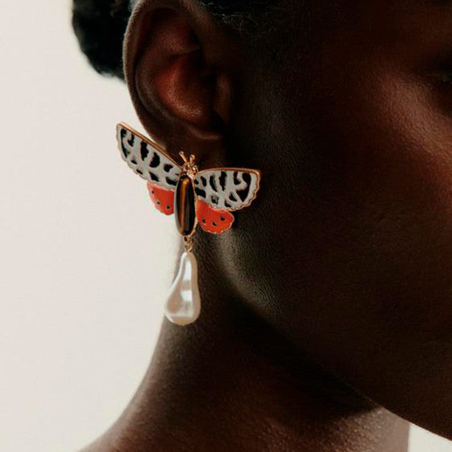 Leopard Print Butterfly Earrings