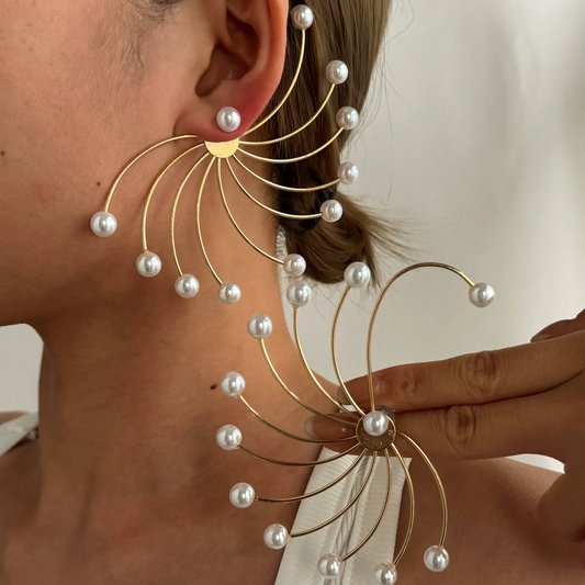 Pearl Fan Earrings
