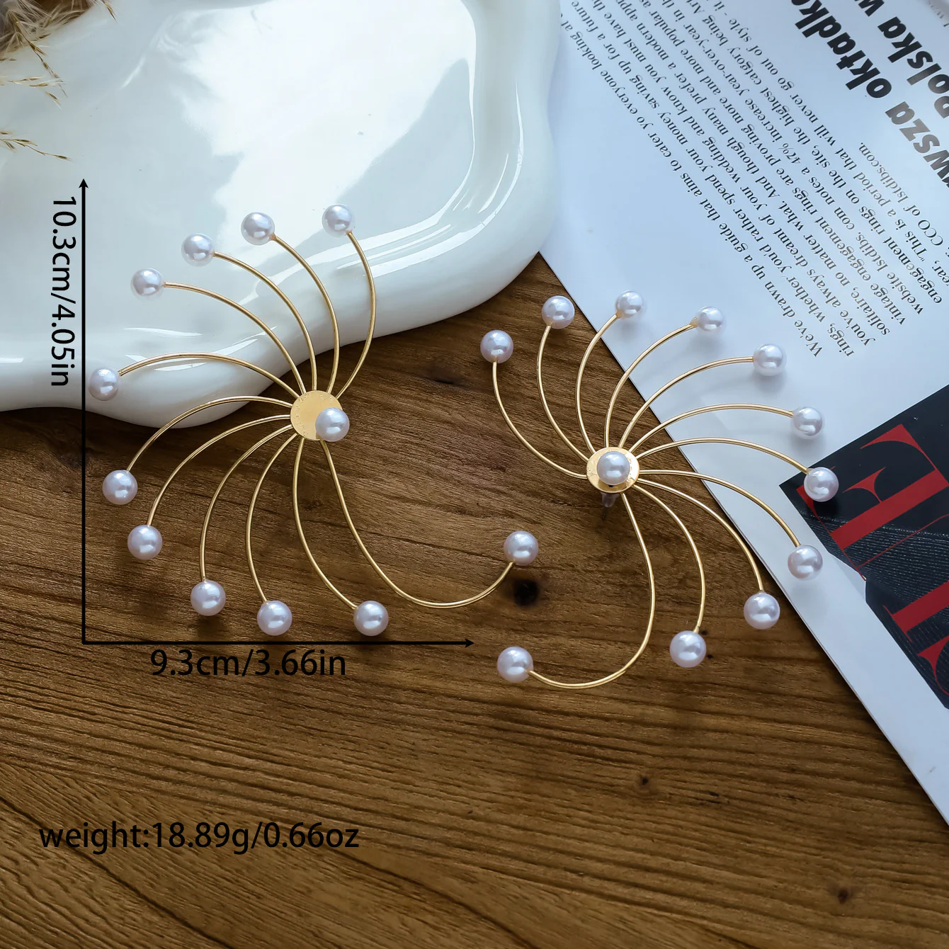Pearl Fan Earrings